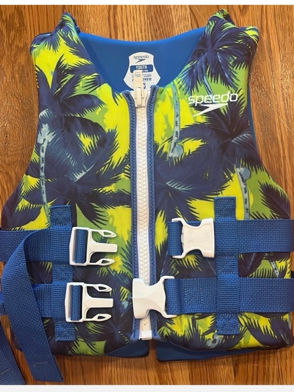 Speedo Kids' Blue & Yellow Palm-Print Swim Vest